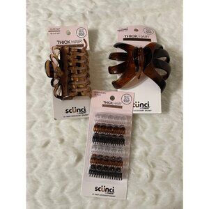 NEW Scunci Hair Accessories for Thick Hair Tortoise Claw Clips